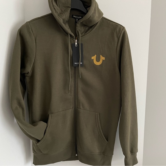 True Religion World Tour Long Slv Cotton Blend Graphic Fleeceback Fullzip Hoodie - Picture 7 of 16